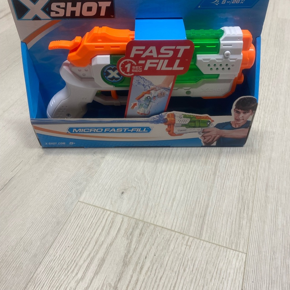 Micro Fast-Fill Water Blaster - Vibrant Orange, Green, and White